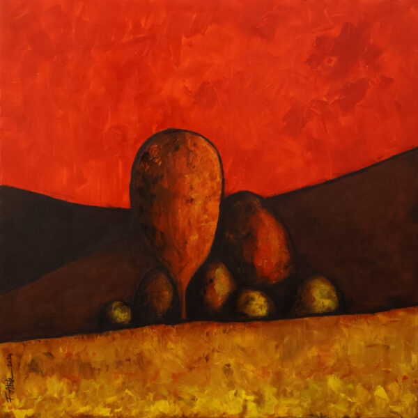 Not to Always be Green (A) / Mix Media on Canvas / 120 by 120 cm / 2024